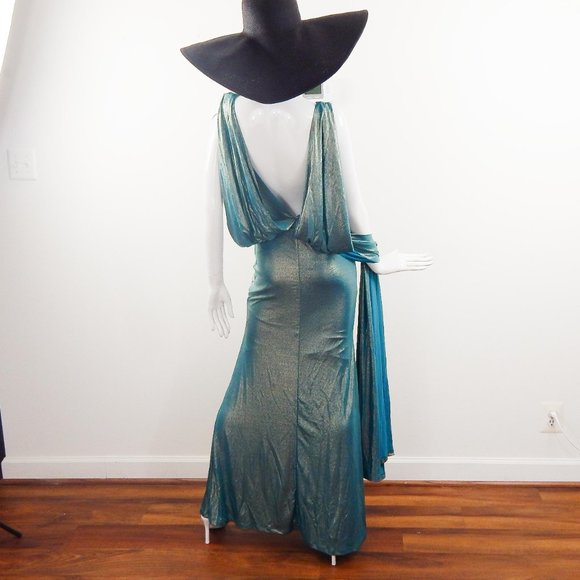 Low back Mermaid Tail- maxi dress Aqua - Picture 12 of 13